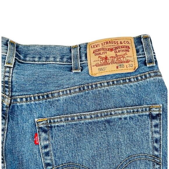 Levis Mens 550 Jeans Relaxed Fit Straight Leg 36 X 27 Tagged 38 x 32 - Picture 7 of 12